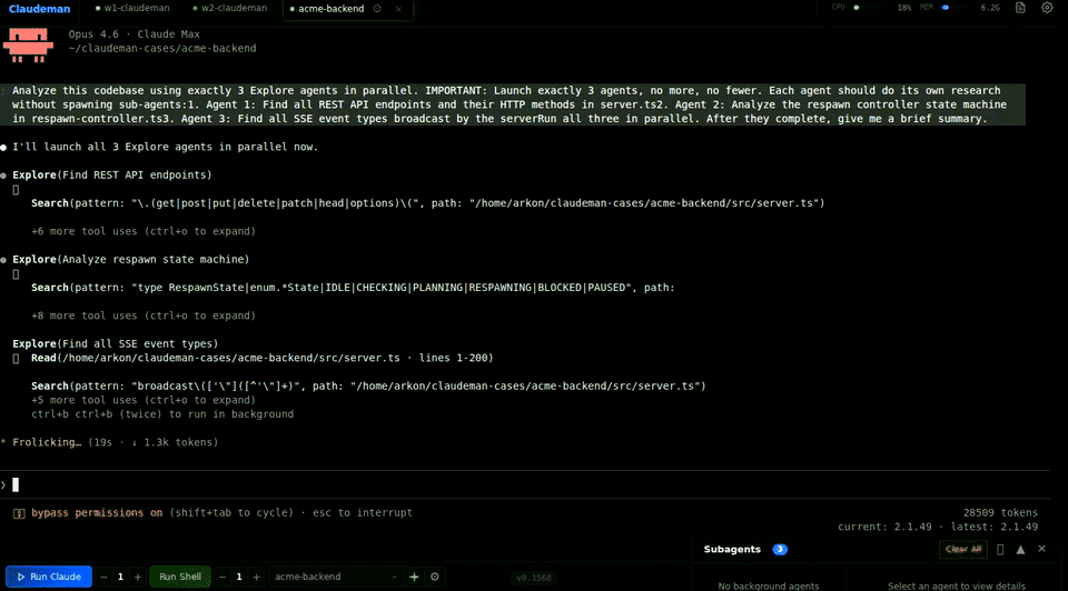 Claudeman — parallel subagent visualization