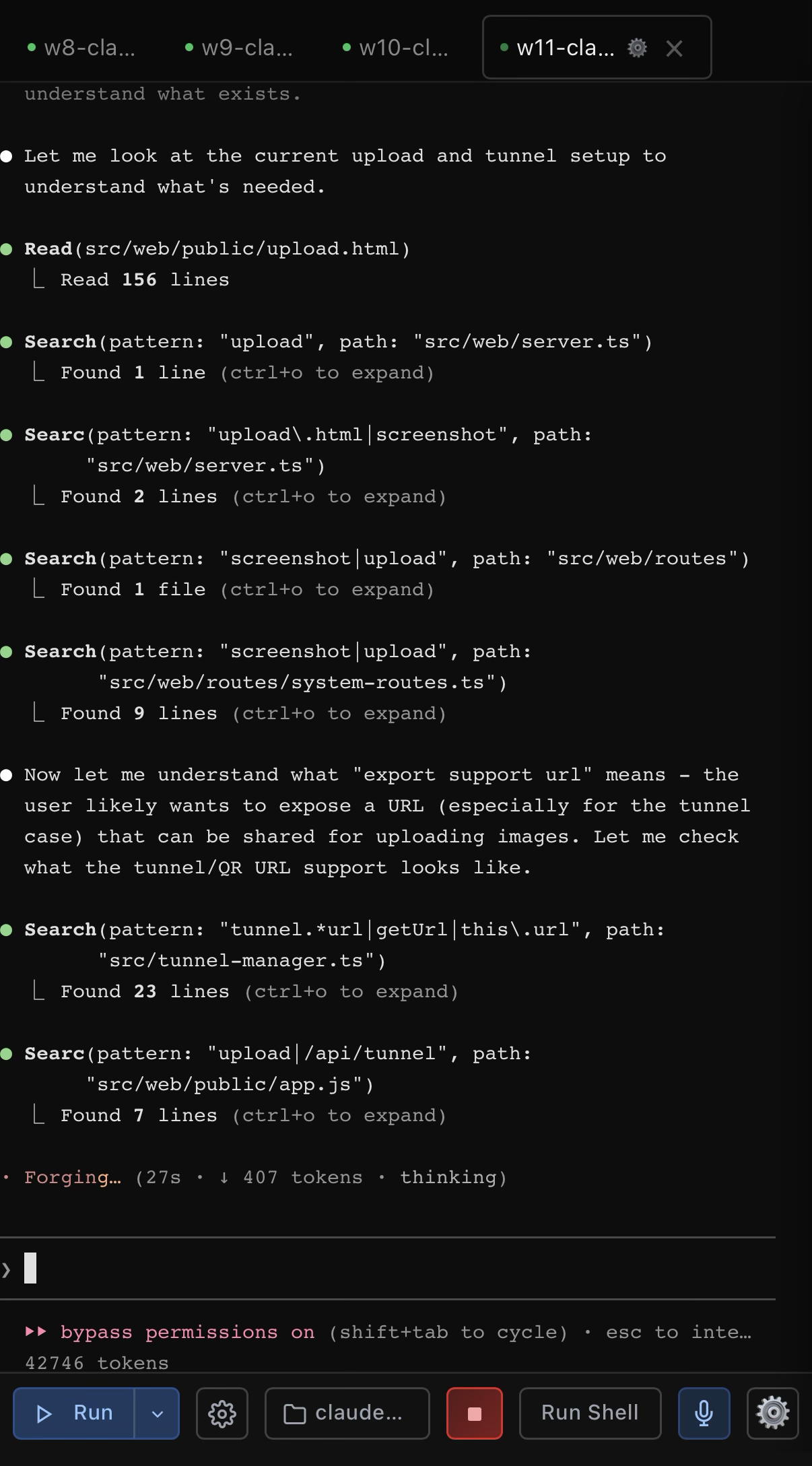 Mobile — active agent session